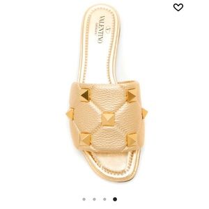 Valentino gold studded slides